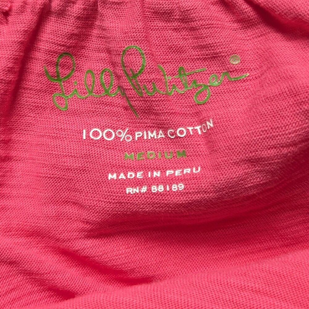 Lilly Pulitzer Wiley Tube Top | Lipstick Pink Ruffle | Pima Cotton | Women's M - Picture 8 of 9